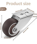 Heavy Duty TPE Caster Wheels 1.5 Inch Diameter Two Pack Replacement Furniture Glides For Desks Shelves And Cabinets Dead Nuts Reliable Zero Sweat Glide Setup with detailed sizing.