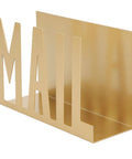 Sturdy Metal Desk Mail Organizer With Stylish Hollow Cutout For Bills, Letters And Papers Gold Finish Office Supplies Durable Iron
