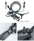 Heavy Duty Hydraulic Disc Brake Kit For Electric Kick Scooters Featuring twin calipers, master levers, and SM connector.