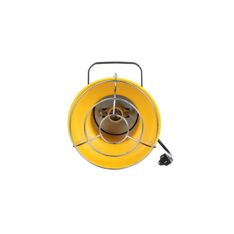 Front view of Fostoria Loading Dock Light Head Assembly 120V 300W Max No Bulb Included Rugged Safety Yellow Housing