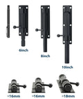6 Inch Heavy Duty Slide Bolt Latch Built To Last In SUS304 Stainless Steel Barrel Bolt Lock For Barn Doors Matte Black MS8000B
