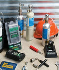 Pro Grade Aluminum Calibration Cylinder 34 Liter Gas Bottle For Lab Safety Tests with tools and protective equipment displayed
