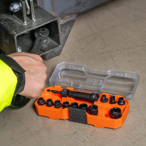 KNECT 15-Piece Pass Through Socket Set For SAE And Impact Drivers With MODbox Case Includes Pro Grade Sockets Bits Accessories And Three