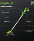13-Inch String Trimmer with telescopic shaft and pivoting head for the 40V 21-Inch Self-Propelled Lawn Mower With Brushless Motor