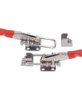 Beefy Heavy Duty Toggle Clamp Set For Vehicles, 400lb Capacity Stainless Steel Pull Latches Kit with red handles