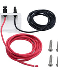 10Ft 10AWG Solar Cable Entry Gland Box With Dual Cable Entry, UV Resistant White ABS Housing, cables, screws