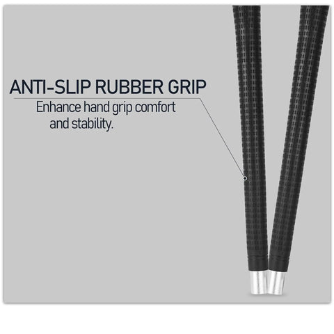 Close-up of anti-slip rubber grip on adjustable mini golf putter from All In One Adjustable Mini Golf Putter Set With 8 Practice Balls