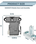 Replacement Washer Door Latch Lock Switch Assembly 5304505231, dimensions 3.22x3.1x2.35 inches, fits securely for smooth laundry.