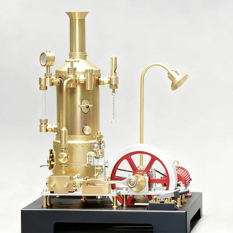 Working Steam Engine Model Kit 38 Piece Stationary Mill Engine With Boiler Generator And Lamp Stand Vintage Steampunk Mechanical Display