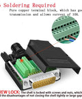 DB26 Breakout Connector Solderless RS232 D Sub 26 Pin Port Terminal Male Adapter with Pure Copper Core and Gold Plated Contacts