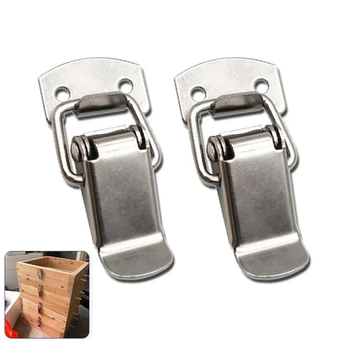8 Piece Stainless Steel Toggle Hasp Latch Lock Set For Cabinets Boxes Bags And Wooden Chests Beefy Heavy Duty Iron Spring Duckbill Latch