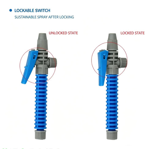 Ergonomic Trigger Sprayer Handle For 3L 5L 8L Garden Sprayers, showing locked and unlocked states for easy control.