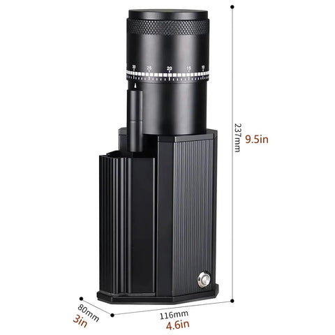 Top Shelf Electric Burr Coffee Grinder Featuring 60 Exact Grind Levels And Durable Stainless Steel Conical Blades for quiet herb processing.