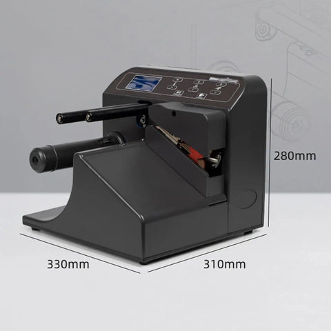 Automatic Wrap Machine 180W for inflatable packaging with size dimensions, side view, efficient warehouse tool.