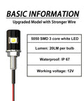 Hella Bright 12V Waterproof License Plate Light Kit with 5050 SMD Bulbs, IP67 rating, 20LM output, black bolt mount design