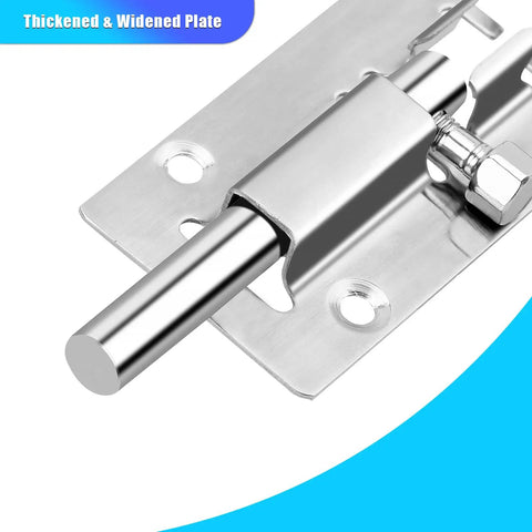 Rock Solid 2 Pack Slide Locks For Interior Doors Premium Stainless Steel Barrel Bolt Latch With 12 Heavy Duty Screws Lock Down Your Private Space With These Tight Indoor Door Fasteners That Secure The Lockdown You Need For Total Peace Of Mind Every