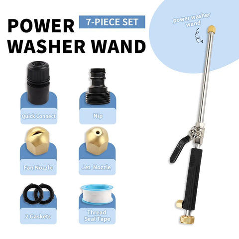 High Pressure Hose Nozzle Attachment Wand For Power Washer With Dual Spray Tips Hydro Jet Cleaning Lance set and accessories