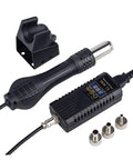 2-In-1 Soldering And Hot Air Rework Station With Dual LCD Displays, 80W Iron And 800W Hot Air, detachable nozzles, black design