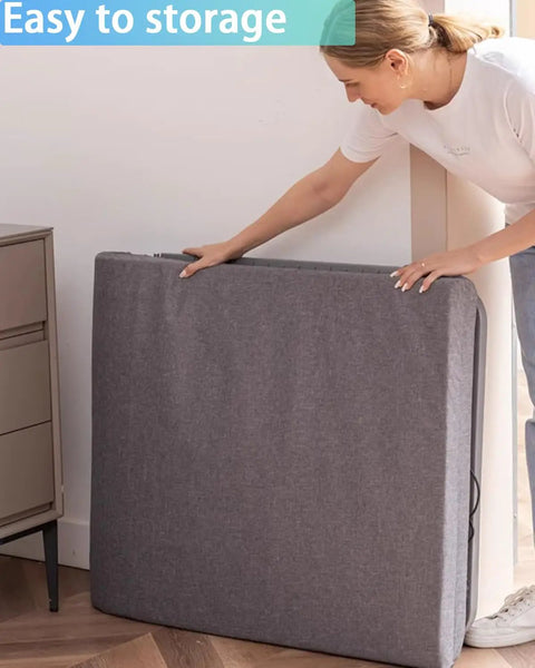 Heavy Duty Electric Bed Lift Assistant For Elderly And Disabled, Smooth Up Right Support With Remote Control, Adjustable Backrest 2 To 80 Degrees, Silent Motor, No Strain To Get Out Of Bed Safely, grey bed support being stored.