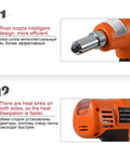 14.4V Cordless Rivet Gun With Rechargeable Lithium Battery features an efficient rivet nozzle and heat sinks for better performance.
