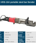 Portable Electric Rebar Cutter And Steel Bar Bender, HRB-16A Model, compact design with copper motor for construction use.
