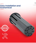GE Dishwasher Flood Switch Assembly WD21X10519 Replacement Part in black plastic with a cylindrical design on red background