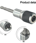 Close-up view of a Three Piece Adjustable Tap Socket Set With A Three Eighth Inch Drive Adapter In CR MO Steel For Tap Extractor Tools.