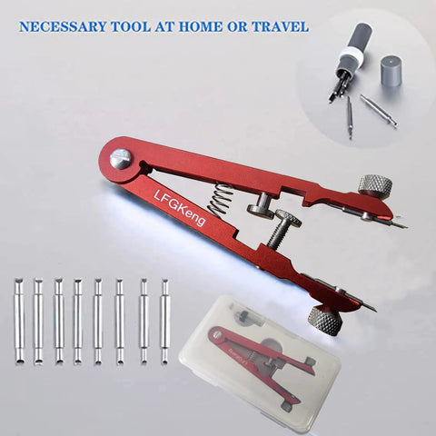 Pro Grade Watch Spring Bar Pliers Tool Set for Easy Band Removal and Strap Replacement With 8 Alloy Steel Pins and Tweezers