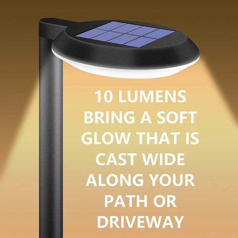 Outdoor Solar Path Lights Waterproof Landscape Pathway Lighting Kit With 6 Cool White SMD LEDs Per Light Non Glare Mist Finish Black