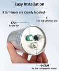 Holding Dual Run Capacitor 45/5uF 5% MFD For Air Conditioner Outdoor Unit Condenser Fan And Heat Pump 370V 440V UL Recognized