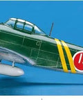 1 72 Scale NIK2J George Shiden Kai Fighter Model Kit box with image of green IJN replica, Imperial Japanese Navy design