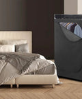 Easy Setup Portable Wardrobe Closet Storage Organizer With Hanging Rack See Through Window No Tool Assembly in bedroom