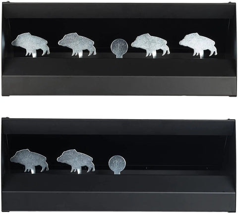 Portable Full Metal Quad Hog Target Set For Pellet And BB Guns Knock-Down Targets With Center Ring Range-Day Ready showcased