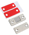 Magnetic Cabinet Catch And Door Latch Set, Super Slim Stainless Steel, 8 Pack components including metal plates and adhesive strips