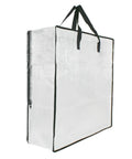 25 Gallon Clear Storage Bags With Zipper And Handles For Closet Organization And Underbed Storage, side view of bag with handles.