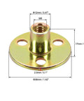 M8 Brad Hole Tee Nuts Badass Heavy Duty Galvanized Carbon Steel Furniture Hardware Flange Inserts close-up with measurements.