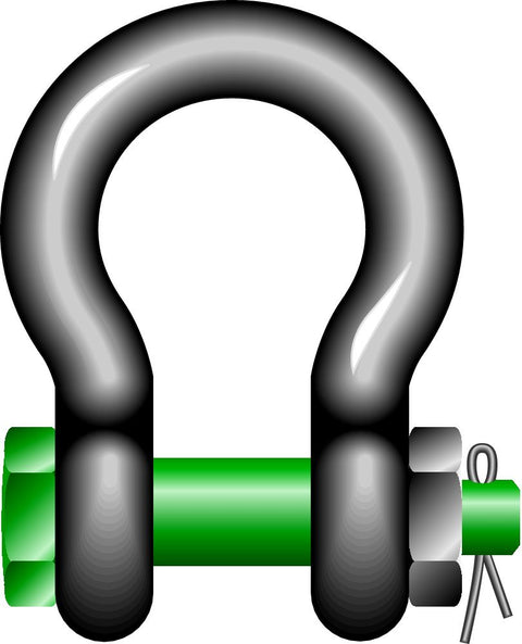 Heavy Duty Workhorse Bow Shackle With Safety Bolt 55 Ton WLL G 4163 EN 13889 Industrial Grade 6 High Tensile Steel