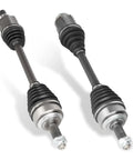 Honda CR-V 2.4L Front Left And Right CV Axle Shaft Assembly Pair Replacement 2002-2006, two black and silver axles at angle