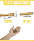 Brass Barrel Hidden Hinges Nextpal for Wooden Jewelry Boxes and Keepsake Cases 20mm and 25mm Set of 32 Pieces shown with hand for scale