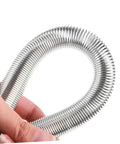Heavy Duty Spring Tubing Bender Set 10Pc PVC Wire Bending Tool showcased in a hand, showing flexible metal tubing for bending.