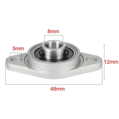 Self Aligning Pillow Block Linear Bearing With Chrome Steel Insert Does Smooth Rotation For Shafts And Quiet Performance Plus Strong Housing Handles Heavy Loads Like A Pro Eight Or Twelve Mm In This Ten Piece Pack For Pros Doing Gear Jobs, 8mm bore, 48mm base