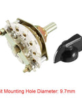 1 Pole 6 Position Band Channel Rotary Switch With Plastic Knob 7 Pins For DIY Electronics Projects 9.7mm Mount Hole 6mm Shaft