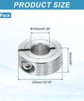 Two Pack 10mm Bore Single Split Shaft Collars 304 Stainless Steel Clamping For Industrial Automation Conveyor Belt Systems Heavy Duty Motor Bases Drive Shafts And Machine Tools, 24mm OD