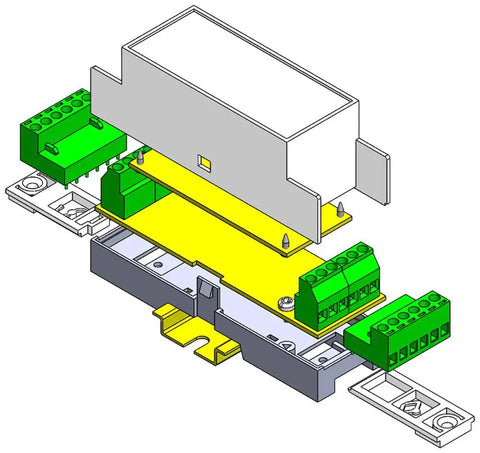 Low Profile DIN Rail Enclosure For Home Automation And PLC Switch Boxes, ABS Electrical Box With 35mm Rail Compatibility