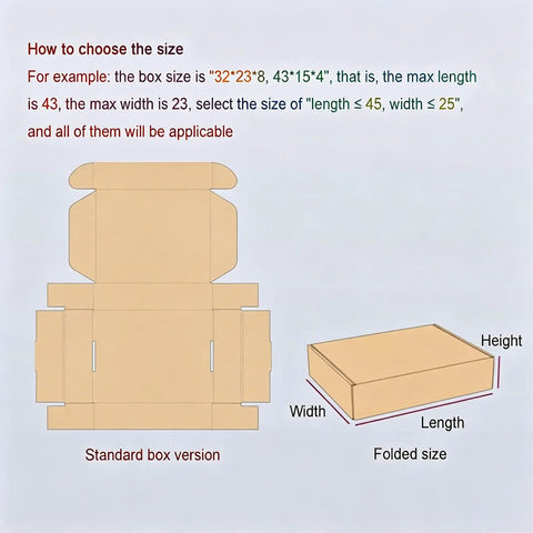 Pro Level Manual Box Folding Tool With Adjustable Slider For No Sweat Carton Shaping Quick Warehouse Packing Workflow And Production Line Ease 25 Cm Length Heavy Duty Packaging Aid size guide image showing box dimensions.