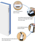 Pro-Grade Knife Sharpening Stone Set With Dual Sided 1000/6000 Grit Waterstone, usage instructions and angle guide illustration.