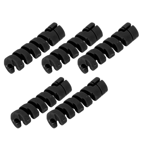 High Performance Bike Cable Sleeve Kit With Rubber Housing Covers For 4 To 5mm Lines Plus Anti Friction Spiral Design Protects Road And Mountain Bikes From Wear Daily, 5 black rubber sleeves