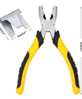 900 Pcs Rabbit And Chicken Wire Cage Clips With Fence Pliers All In One Hog Rings Snap Ring Pliers, yellow and black grip.