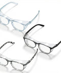3 Pack Anti Fog Safety Glasses With Wraparound Side Shields Clear Lens Work Goggles Straight Up Trusted Eyewear For Nurses Lab Techs And Job Site Crews Snappy Protection. Clear and black glasses with side shields.