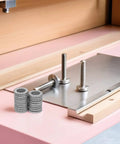 Badass Manganese Steel Wedge Locking Washers 30 Pairs Push On Anti Vibration Anti Loosening Security Fasteners For Bolts Screws Industrial Gear stacked next to metal bolts.